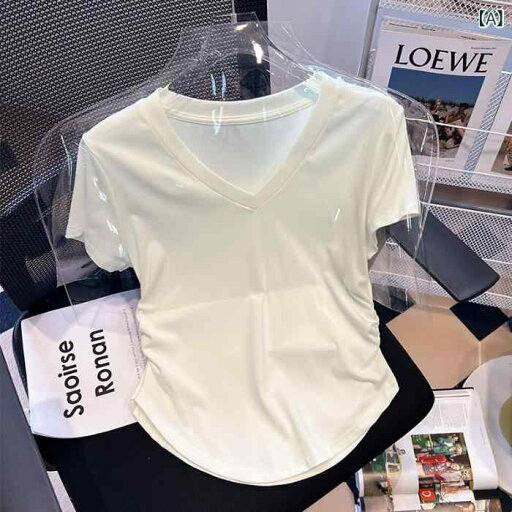 レディース チュニック シャツ 半袖 レディース チュニック シャツ 半袖 Sweet Hot Girl ファッション Vネック ショルダー 半袖 Tシャツ レディース 夏の サイド プリーツ ウエスト ショート デザイア トップ レディース チュニック シャツ 半袖 レディース チュニック シャツ 半袖 Sweet Hot Girl ファッション Vネック ショルダー 半袖 Tシャツ レディース 夏の サイド プリーツ ウエスト ショート デザイア トップ