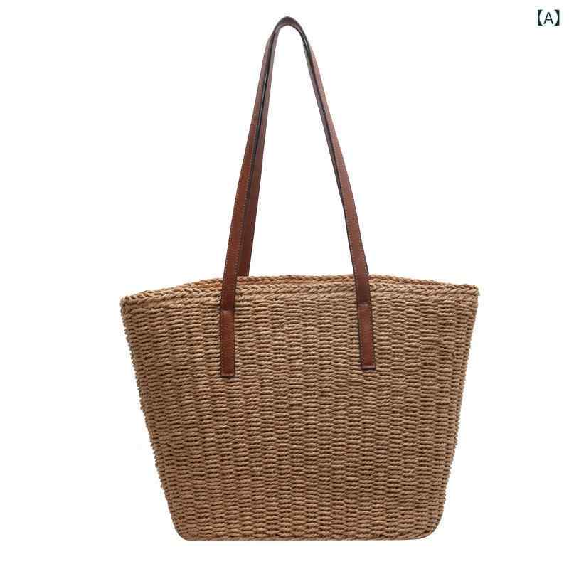 レディース カゴバッグ 草 編み バッグ レディース大容量 2025 リゾート ビーチ 草 編み 野菜 バスケッ..