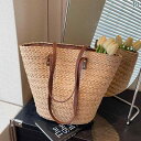 レディース カゴバッグ フランスの 手編み バッグ 女性 2025 新型 夏の 海辺の 野菜 かご 草 編み バッグ ビーチ 休暇 草 バッグ 大x3