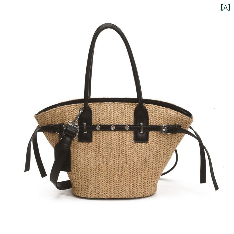 レディース カゴバッグ 夏の の 織 バッグ クロス ボディバッグ レディース 2025 ビーチ バッグ ファッ..