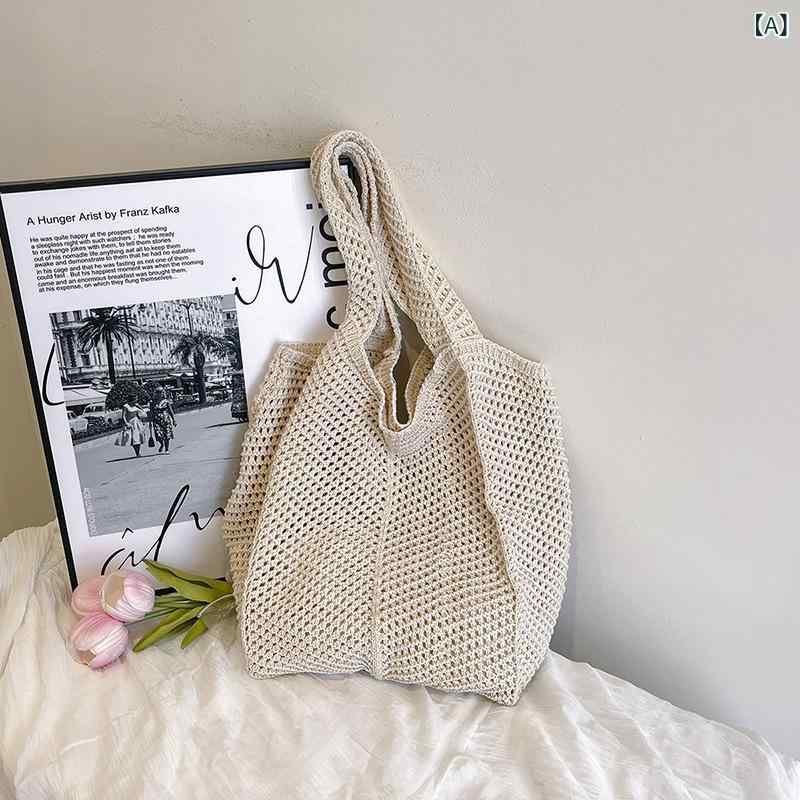 レディース カゴバッグ レディース カバンの 新型の 百合の ショルダーバッグの カジュアル 夏の 新型の 編み物の 草の 編みの 包みの 潮流の する 女子 学生の 包みの ファッション的な 包み