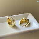 フープ ピアス ファッション レトロ 金属 幾何学 素 輪 イヤリング 女性 高級 感 百合 耳 ボタン シンプル 通勤 耳 飾り り