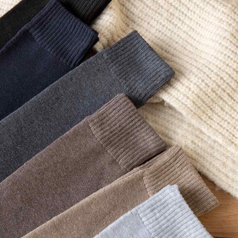 レッグウォーマー 秋冬 ハイソックス 裏起毛 厚手 暖かい カバー ウール ストッキング おしゃれ かわいい ファッション 保護 女性用 ブラック グレー ブラウン