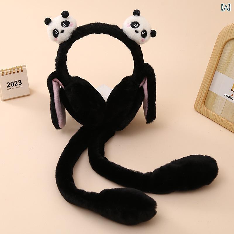 耳当て イヤーウォーマー イヤーマフ かわいい エアバッグ イヤーマフ 冬 子供 暖かい パンダ ぬいぐるみ