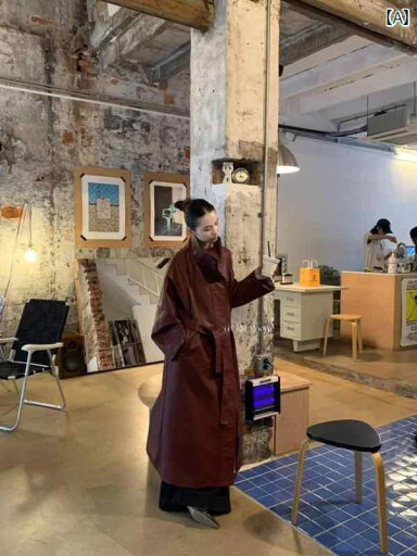 チュニック レディース おしゃれ ファッション ロング ウエスト 革ジャケット コート 秋冬 スリム 高級感 レトロ 赤 チュニック レディース おしゃれ ファッション ロング ウエスト 革ジャケット コート 秋冬 スリム 高級感 レトロ 赤