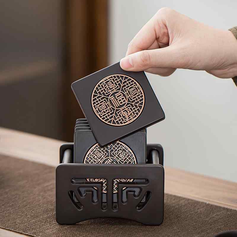 コースター ウォーターカップ デスクトップ ホットミルク コーヒー スープ 紅茶 ワイン お湯 セット 茶道 オフィス 多段階 断熱 やけど防止