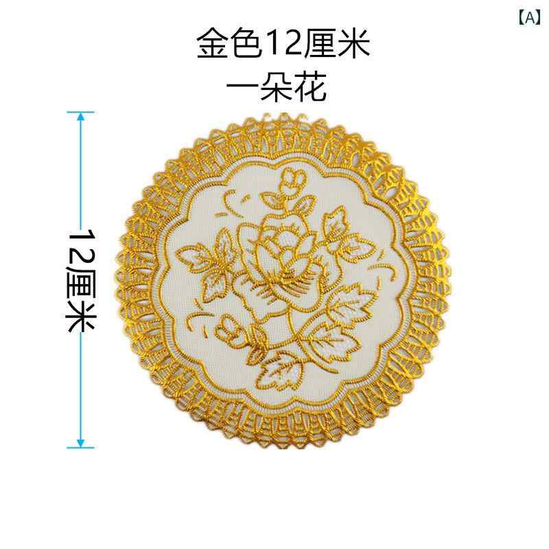 コースター ウォーターカップ デスクトップ PVC ホットミルク コーヒー スープ 紅茶 ワイン お湯 灰皿 花瓶 円形 断熱 ゴールド シルバー