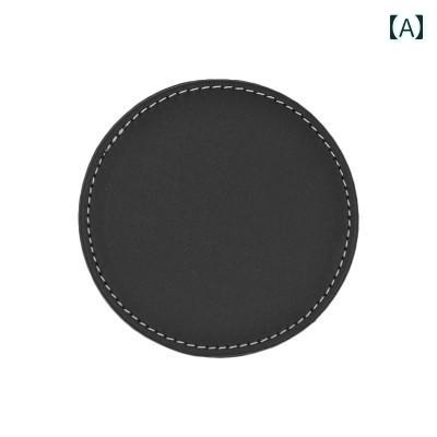 コースター ウォーターカップ デスクトップ ホットミルク コーヒー スープ 紅茶 ワイン お湯 厚手 円形 断熱 スクエア 黒 茶色