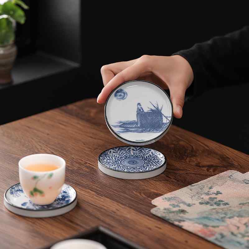 コースター ウォーターカップ デスクトップ セラミック ホットミルク コーヒー スープ 紅茶 ワイン お湯 茶道 断熱 レトロ