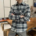 刺繡シャツ ネルチェック 長袖シャツ シャツ ブラウス 綿 カットソー暖かい ボタンシャツ 厚手 カジュアル おしゃれ かわいい イエロー ネイビー 春秋冬 工場長 直営の 春夏 CE ブラウン& ブルー チェック 柄 フランネルシャツ スタイル ユニセックス ジャケット