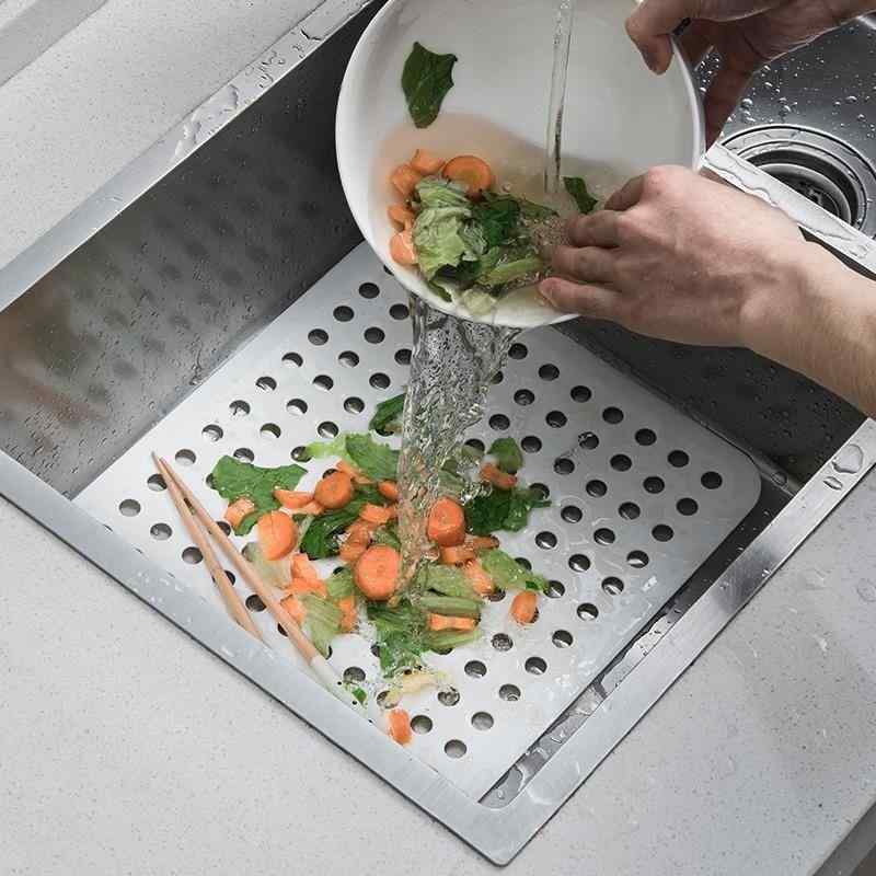 シンクマット 排水 パッド 詰まり 防止 フィルター 耐摩耗 傷性 保護 多機能 水切り ざる ホワイト ブ..