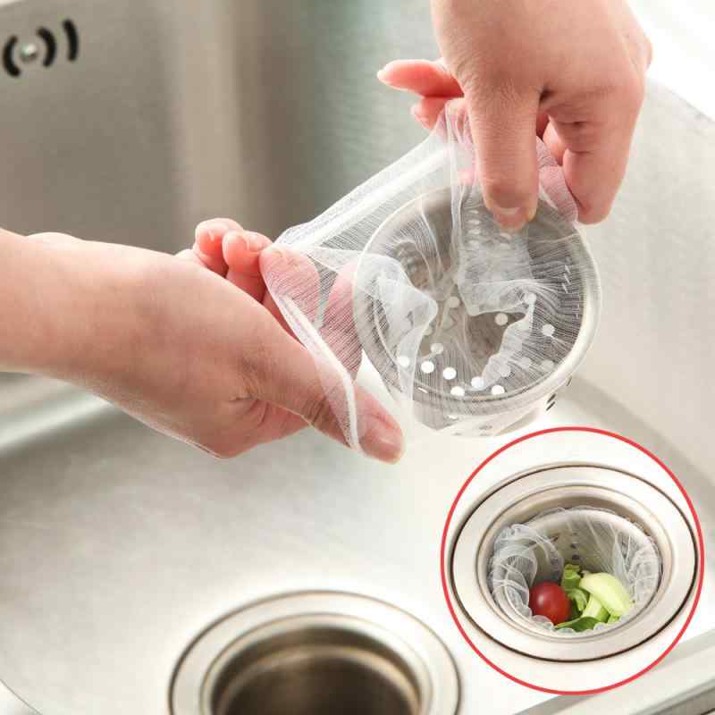 シンク用 水切り ゴミ袋 生 キッチン フィルター 使い捨て 排水口 管 詰まり防止 下水道 野菜 家庭用 ネット メッシュ
