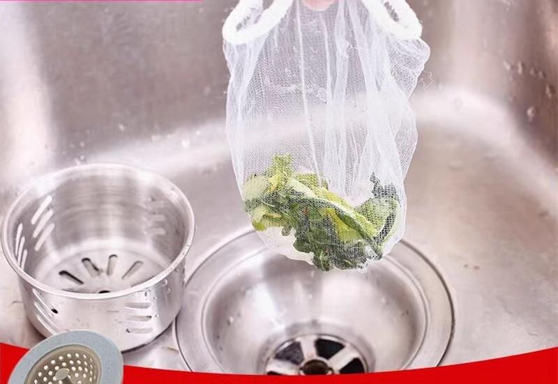 シンク用 水切り ゴミ袋 生 キッチン フィルター 使い捨て 排水口 管 詰まり防止 下水道 野菜 家庭用 ネット メッシュ