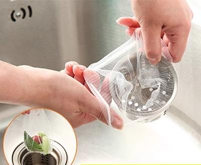 シンク用 水切り ゴミ袋 生 キッチン フィルター 使い捨て 排水口 管 詰まり防止 下水道 野菜 家庭用 ネット メッシュ