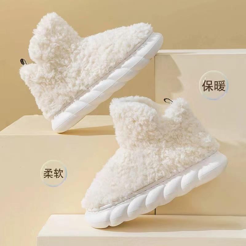 ルームスリッパ 暖かい 女性 綿 冬 厚底 滑り止め 保温 快適 コットン 家庭用 EVA スエード ピンク グリーン キャメル