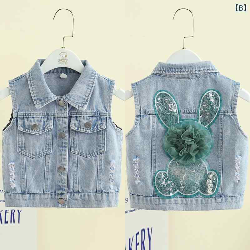デニムベストキッズ 2024年 新 子供用 カジュアル ファッション ストリート おしゃれ ゆったり クール かわいい 暖かい チョッキ 女の子 2