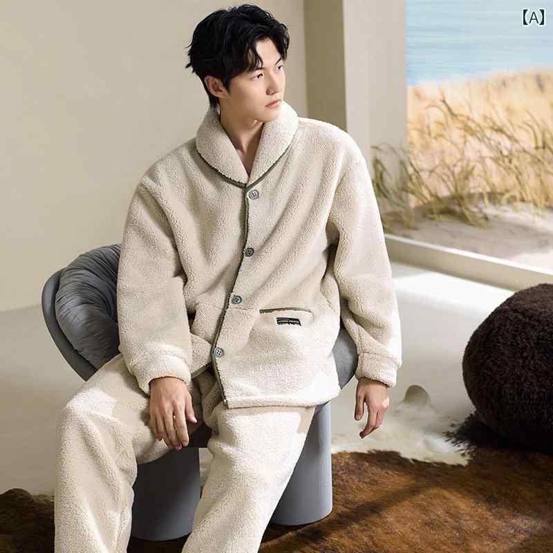 メンズ パジャマ カジュアル ファッション 安眠アーティファクト 冬 上下 暖かい 厚手 コーラルベルベ..