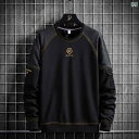 メンズ 長袖 スウェット Tシャツ トップス 春秋冬 カジュアル ファッション ラウンドネック 大きいサイズ ベルベット ブラック グレー
