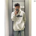 メンズ フード付き スウェット スポーツ ウェア トップス 秋冬 カジュアル ファッション ヘビーウェイト 裏起毛 厚手 ストリート ホワイト