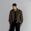 メンズ トップス 秋 カジュアル ファッション 厚手 ジャケット ダブル ジッパー ビジネス 通勤 黒 茶色