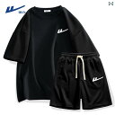 メンズ 半袖 スポーツ ウェア Tシャツ 上下セット ハーフパンツ 夏 カジュアル ファッション ランニング コットン ブラック グリーン カーキ