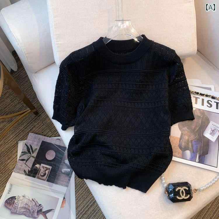 ティアード チュニック ブラウス ぽわん袖 レディース 夏エッ センス ショート ニット セーター フレンチシックで 半袖 Tシャツ アウタートップ