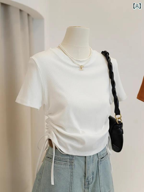 ティアード チュニック ブラウス ぽわん袖 レディース アメリカ レトロ 修身は 半袖 t シャツ レディース 夏の ギャルの 感が。