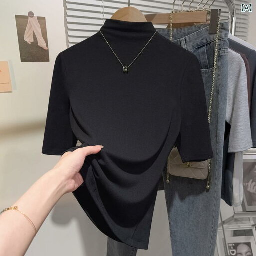 ティアード チュニック ブラウス ぽわん袖 レディース 山積み 襟中 袖 t シャツ 女 2025 新型 洋 気 修身 半袖高 襟 上着 五分袖 ねじ 底 シャツ ティアード チュニック ブラウス ぽわん袖 レディース 山積み 襟中 袖 t シャツ 女 2025 新型 洋 気 修身 半袖高 襟 上着 五分袖 ねじ 底 シャツ