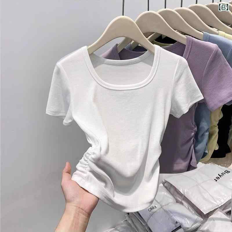 ティアード チュニック ブラウス ぽわん袖 レディース 夏の 新型 韓国 半袖 t シャツ 女子 学生が 身を 修めています。