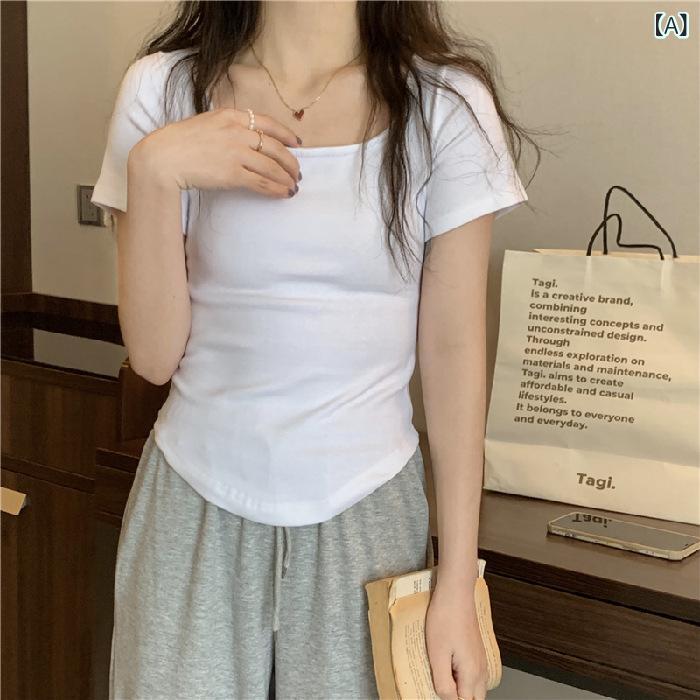 ティアード チュニック ブラウス ぽわん袖 レディース は 夏の 新型 半袖の 方 襟 t シャツ 女性 韓国 修身 感が。