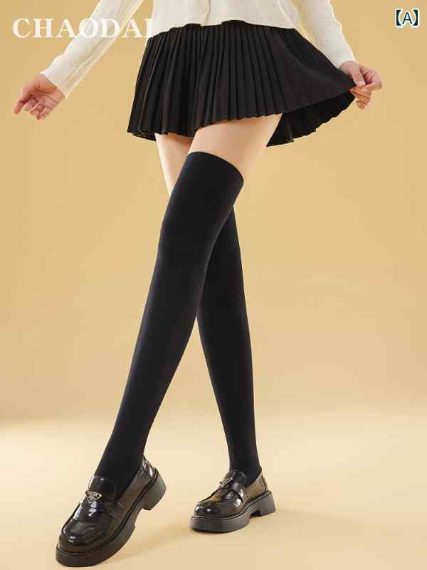 ニーソックス レディース おしゃれ ファッション ハイチューブ 春秋冬 暖かい 防寒 ラムウール ブラッ..