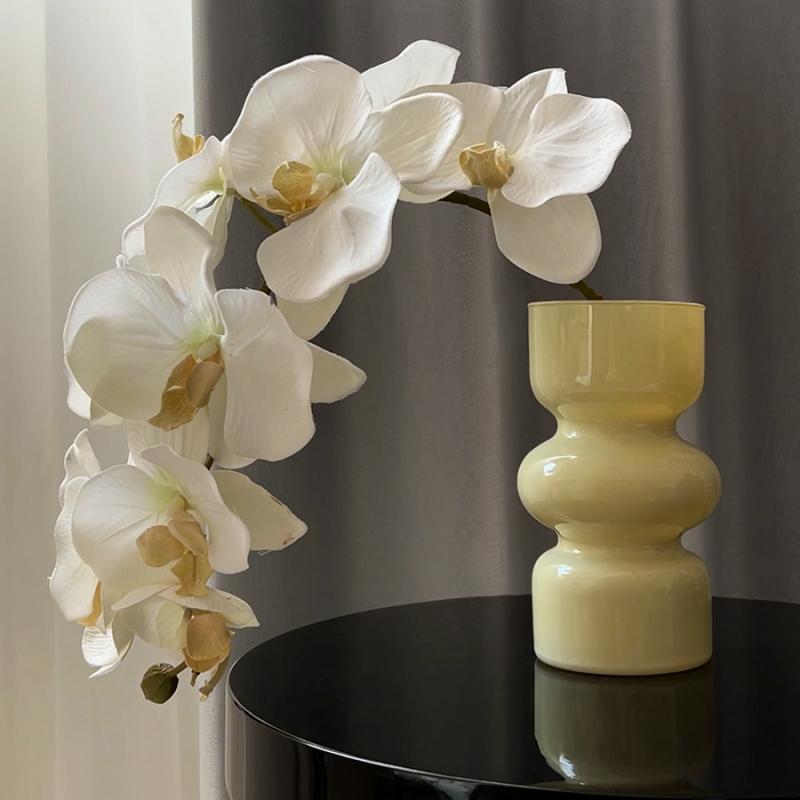 花瓶 フラワー デスク オフィス 部屋 ルーム リビング ダイニング ガラス 装飾 レストラン アレンジメント 黒 白 透明 おしゃれ 高級感