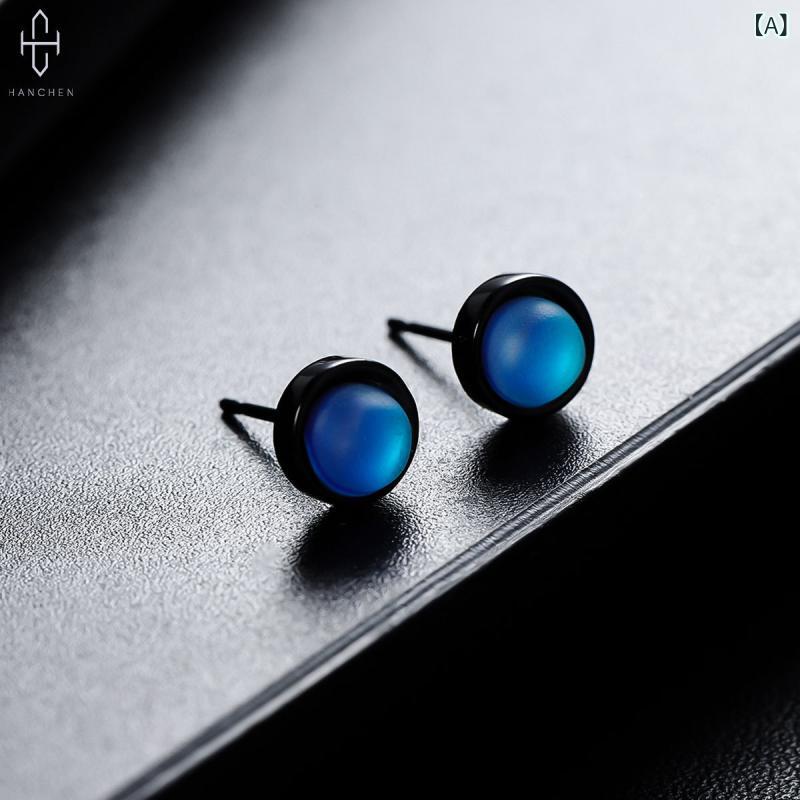 ピアス メンズ ゴールド ピアス メンズ ゴールド 猫の 目の 石の 銀の ピアスの メンズ ハイエンド 百合の シンプル 設計の 耳 飾りの レディース 大衆の 軽な 個性の ファッションの アクセサリの り