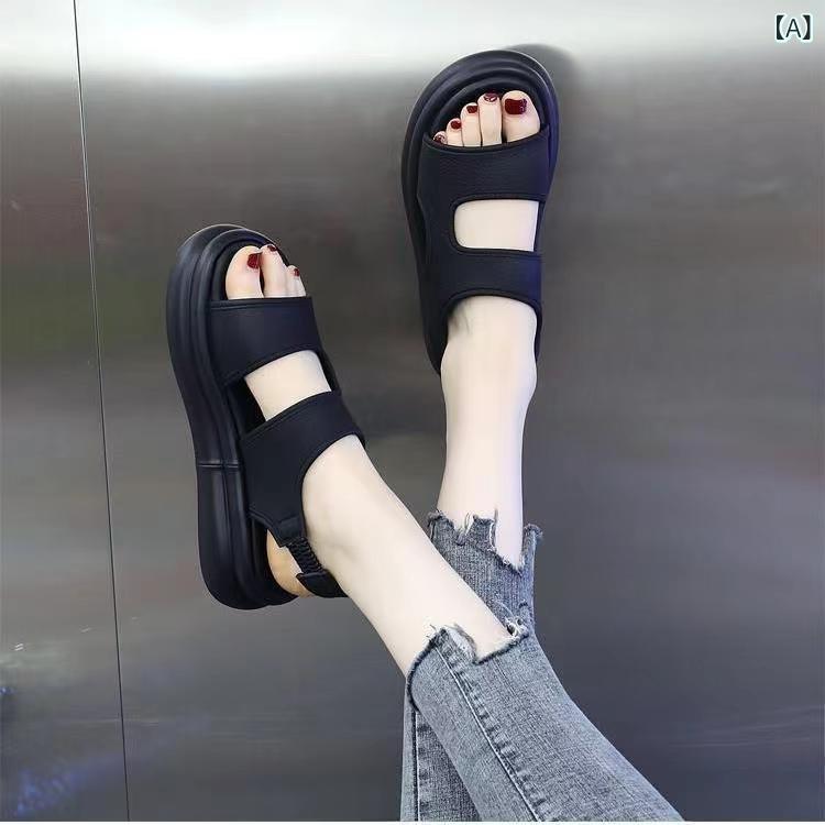 レディース スポーツサンダル 厚底 レディース スポーツサンダル 厚底 レディース ソフトレザー 厚底 ..