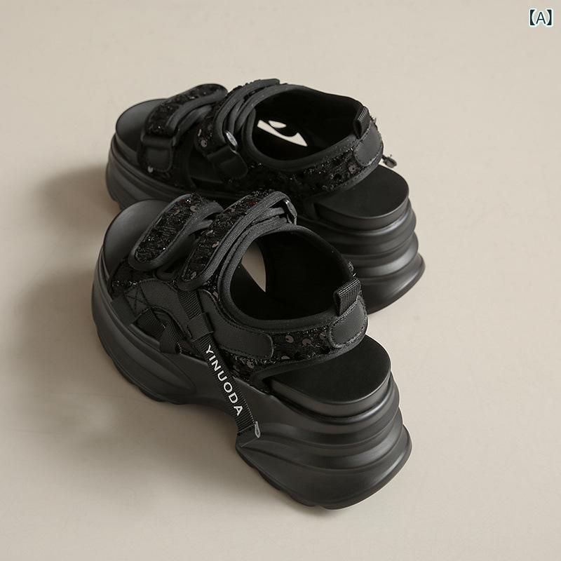 レディース スポーツサンダル 厚底 レディース スポーツサンダル 厚底 厚底 スポーツ ダッド サンダル レディー スプラットフォーム シューズ 2025 夏 小柄な 人向け スリム 軽量 ローマン シューズ