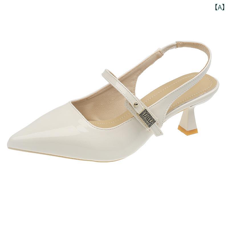 レディース ストラップサンダル 魅惑的 レディース サンダル 薄手 ヒールの レディース 夏の バックル ストラップ バック ファッション サンダル サンダル 2025 ポインテッドトゥ