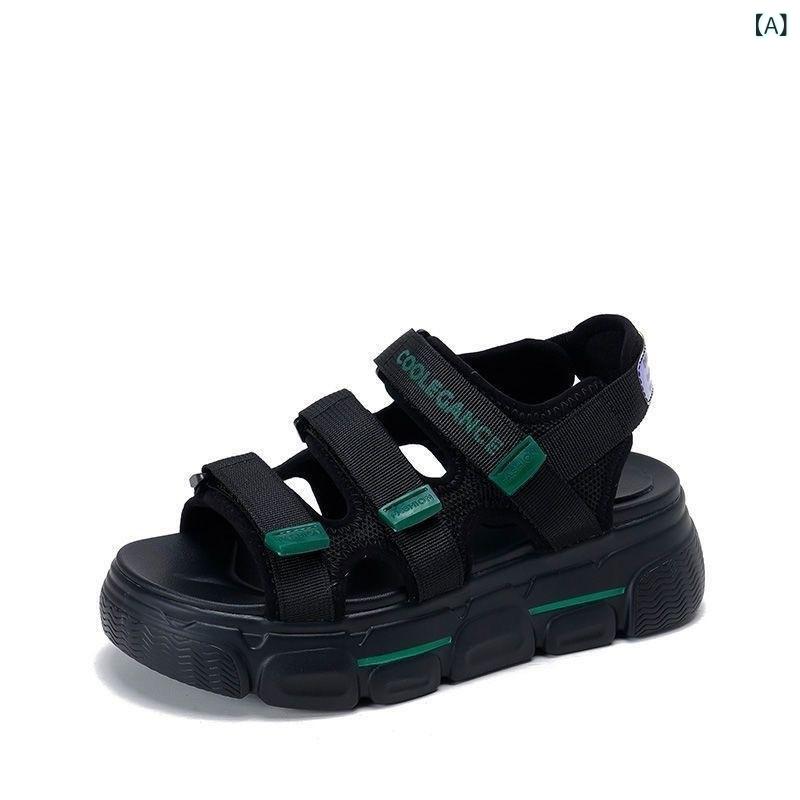 レディース スポーツサンダル 厚底 レディース スポーツサンダル 厚底 スポーツ サンダル レディース 夏の 厚底 プラットフォーム 韓国 ファッション ローマン ビーチ シューズ 2025の 夏の レディース 靴