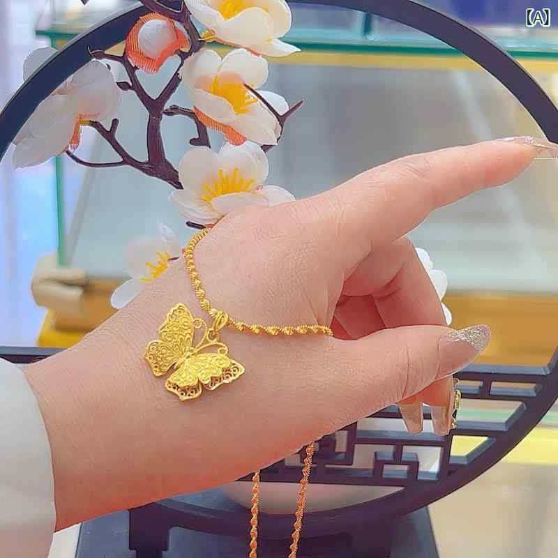 ネックレス レディース オープンハート ファッションの 新型の ネックレスは 透かし彫りの 蝶の ペンダントの 高級 感が。x2