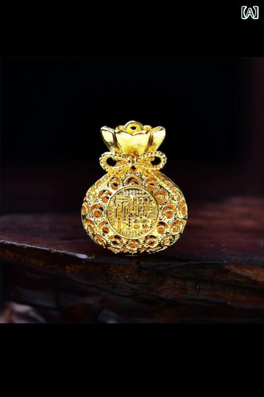 ネックレス レディース オープンハート 新 商品の 砂金 福袋の ネックレスの 透かし彫りの 福の 字の ペンダントのお 金の 袋 はの 金の 項の ペンダント...