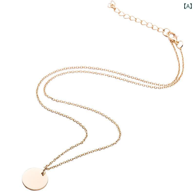 レイヤード ネックレス 重ね付け おしゃれ レイヤード ネックレス 重ね付け おしゃれ 欧米の シンプル 小さい 円の 細い チェーンのの 鎖の 骨の チェーン...