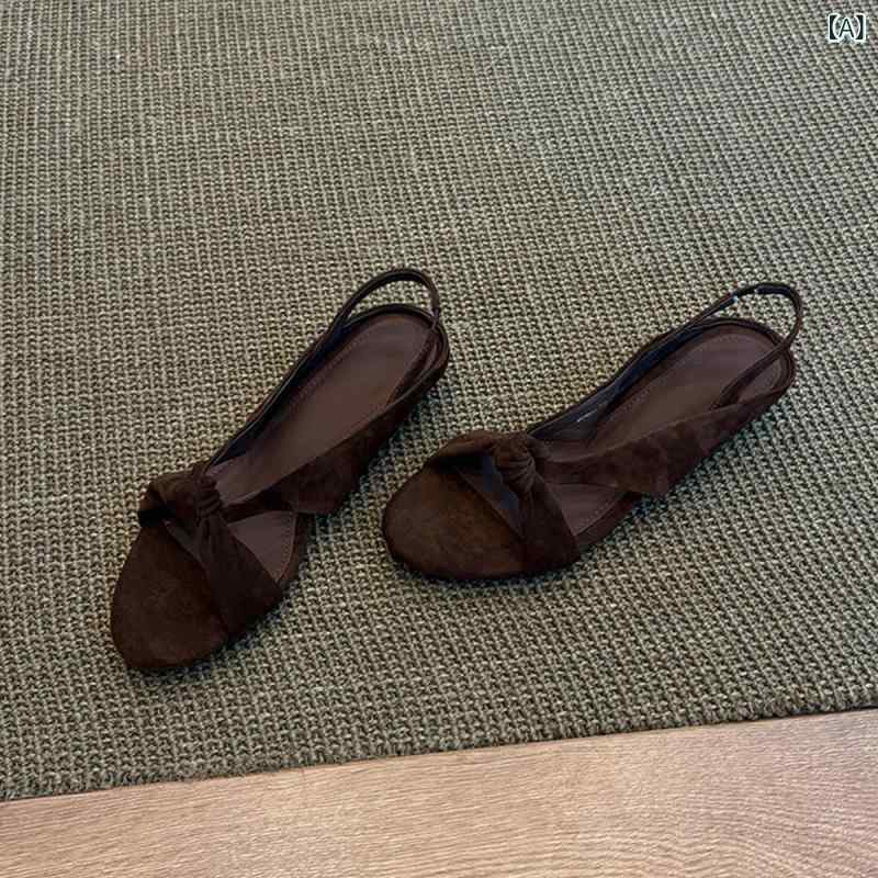 サンダル ゴムサンダル レディース ウェッジソール の シンプル オープントゥ ラウンドトゥ クロス ストラップ ウェッジサンダル レディー スロー マン サンダル