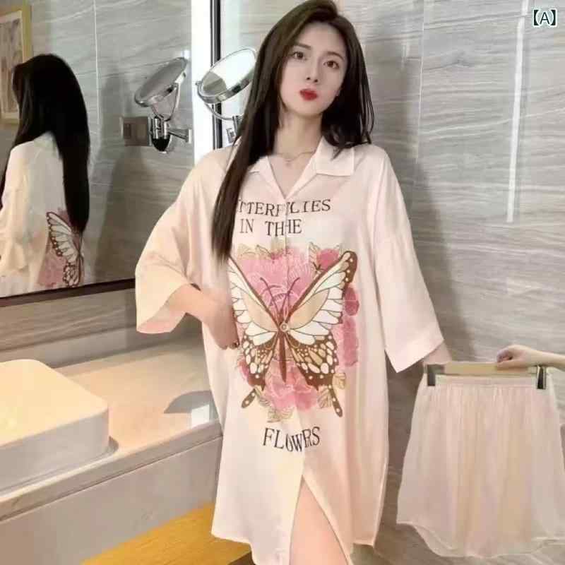 レディースショートパンツ ルームウェア 2025 魅惑的 パジャマ レディース 夏の 冷感 半袖 ネグリジェ ..