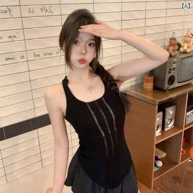 ベスト ジレ レディース シンプル 上品 アメリカン シックリップ ド ニットキャミソール レディース 夏..