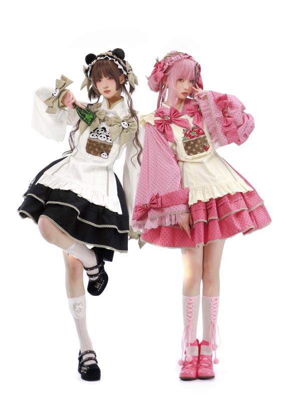 ロリータファション かわいいワンピース 大人可愛 ハロウィン イベント パーティー ロリータ ドレス コスプレ 【 C ノート】 ロリータ ちび いちご パンダ 団子 数量