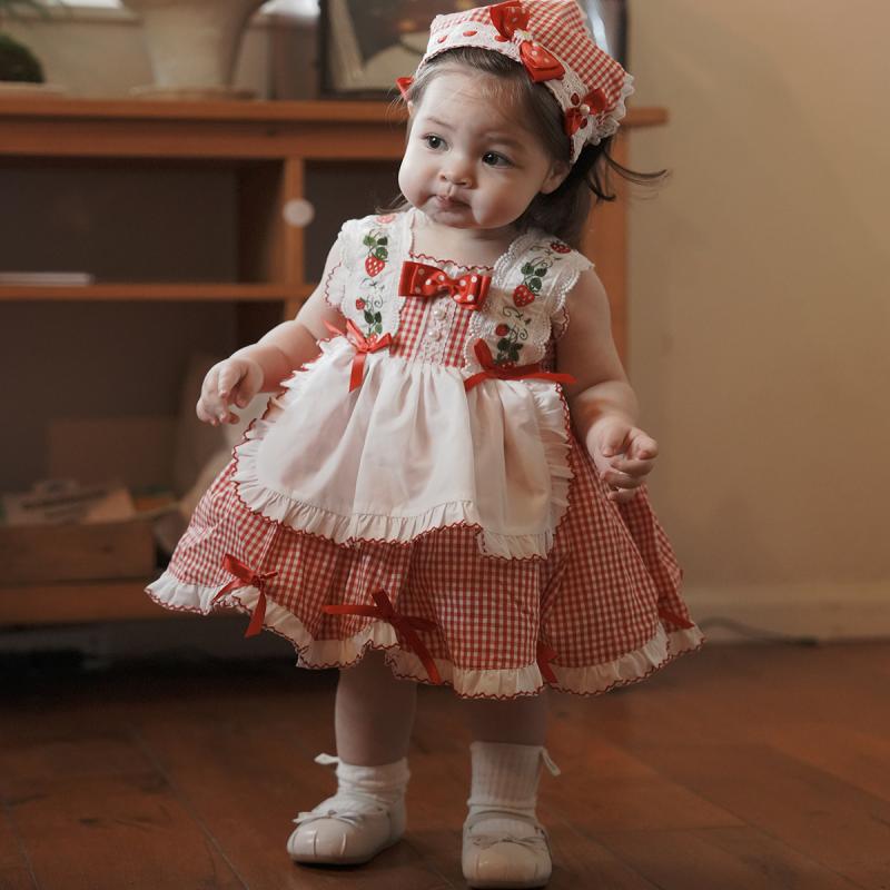 かわいい 姫様 変装 仮装 ロリータ服 ふんわり ワンピース ロリータ ドレス コスプレ 2025夏 女の子 ベビー ストロベリー ドレス ロリータ スイート バースデー プリンセス