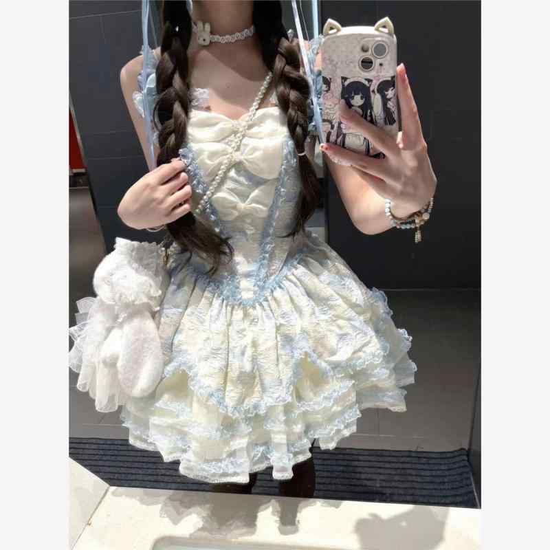 ワンピース 病みかわいい プリンセスドレス ロリータ服 リボン コスチューム コスプレ衣装 ロリータ　..