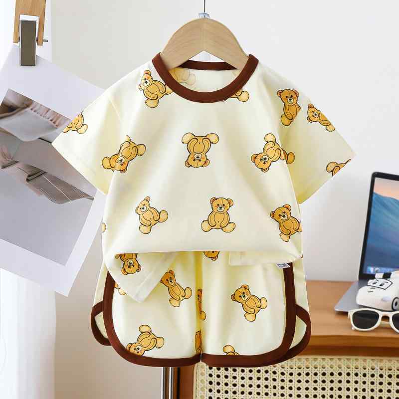 動きやすい 柔らかい かわいい 新生児 キッズ 赤ちゃん ベビー服　半袖　セット ベビー 服 夏 薄手 女の子 夏服 綿 半袖 ショート パンツ スプリット スーツ 子供 子供服