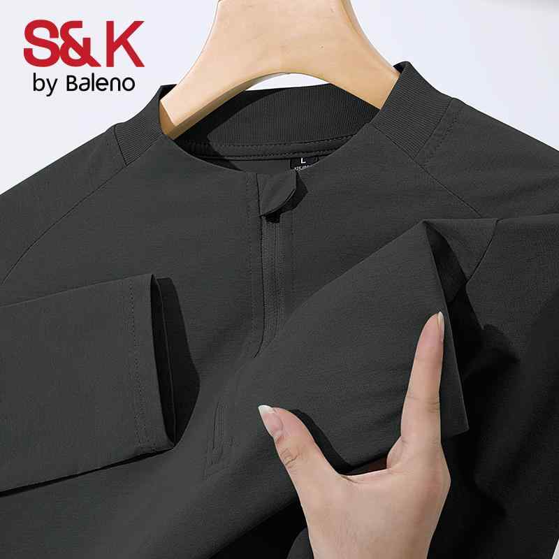 吸汗速乾 接触冷感 ひんやり 涼しい ランニングウェア　スポーツ　メンズ バレーノ S &ampamp K シリーズ 長袖 Tシャツ メンズ 夏 日焼け防止 フィットネス ランニング スポーツウェア 速乾 服 トップス A