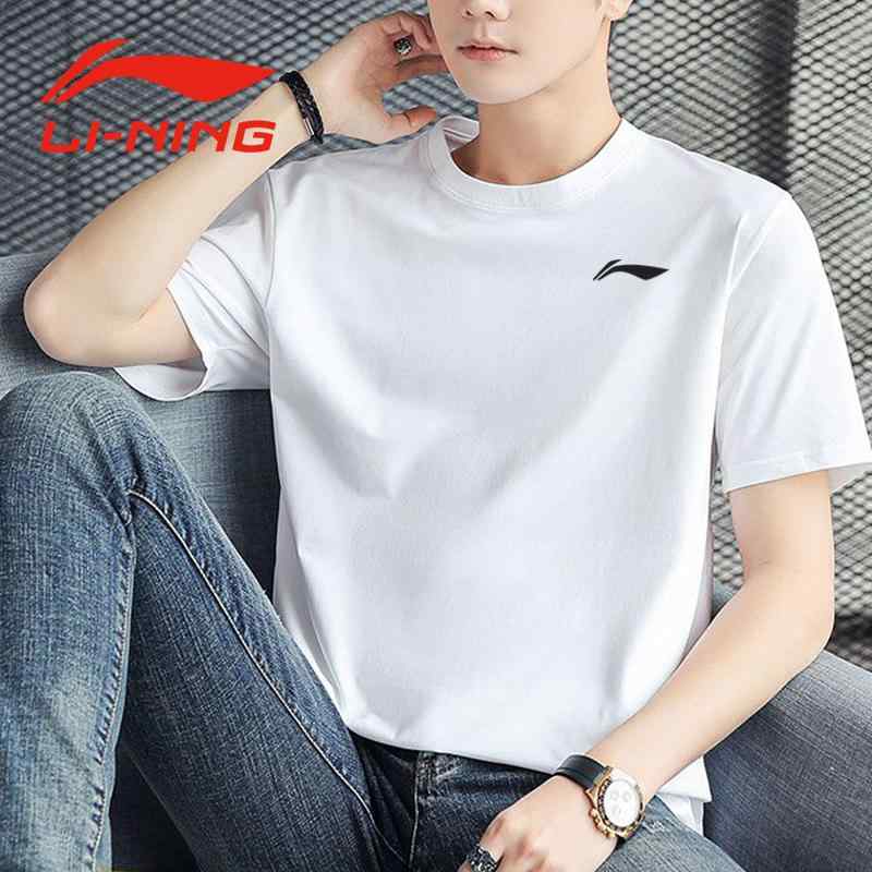 接触冷感 速乾 運動着 トレーニングウエア ランニングウェア　スポーツ　メンズ Li Ning メンズ Tシャツ 半袖 速乾 夏 冷感 スポーツウェア 2024 白 ハイエンド バドミントン ユニフォーム