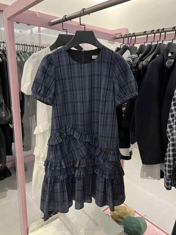 スカート　水玉　レディース WEKNOW 韓国 Li Kekeと 同じ チェック 柄 不規則な ドレスの 女性 夏の